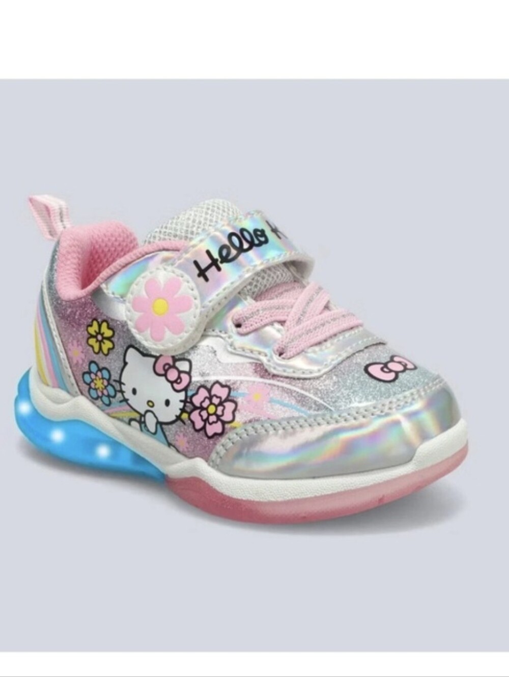 Hello Kitty Iridescent Pink & Blue Light-Up Kids Sneakers